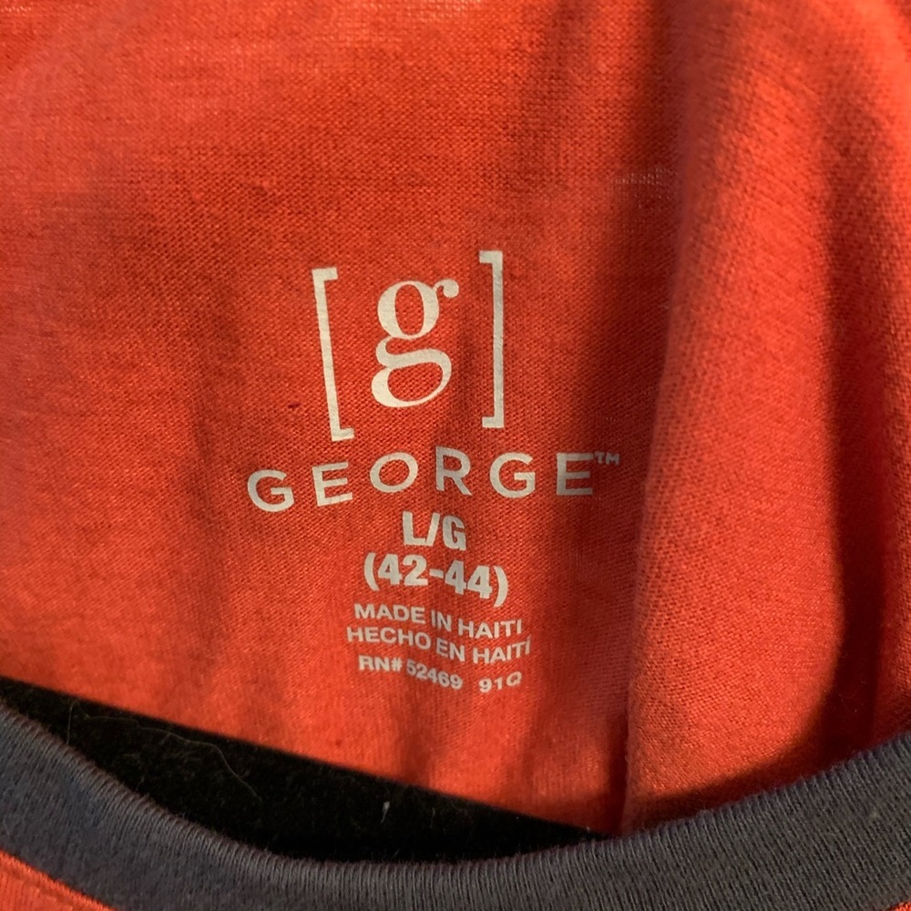 George Rustic Orange & Grey Raglan Tee L - Picture 2 of 4